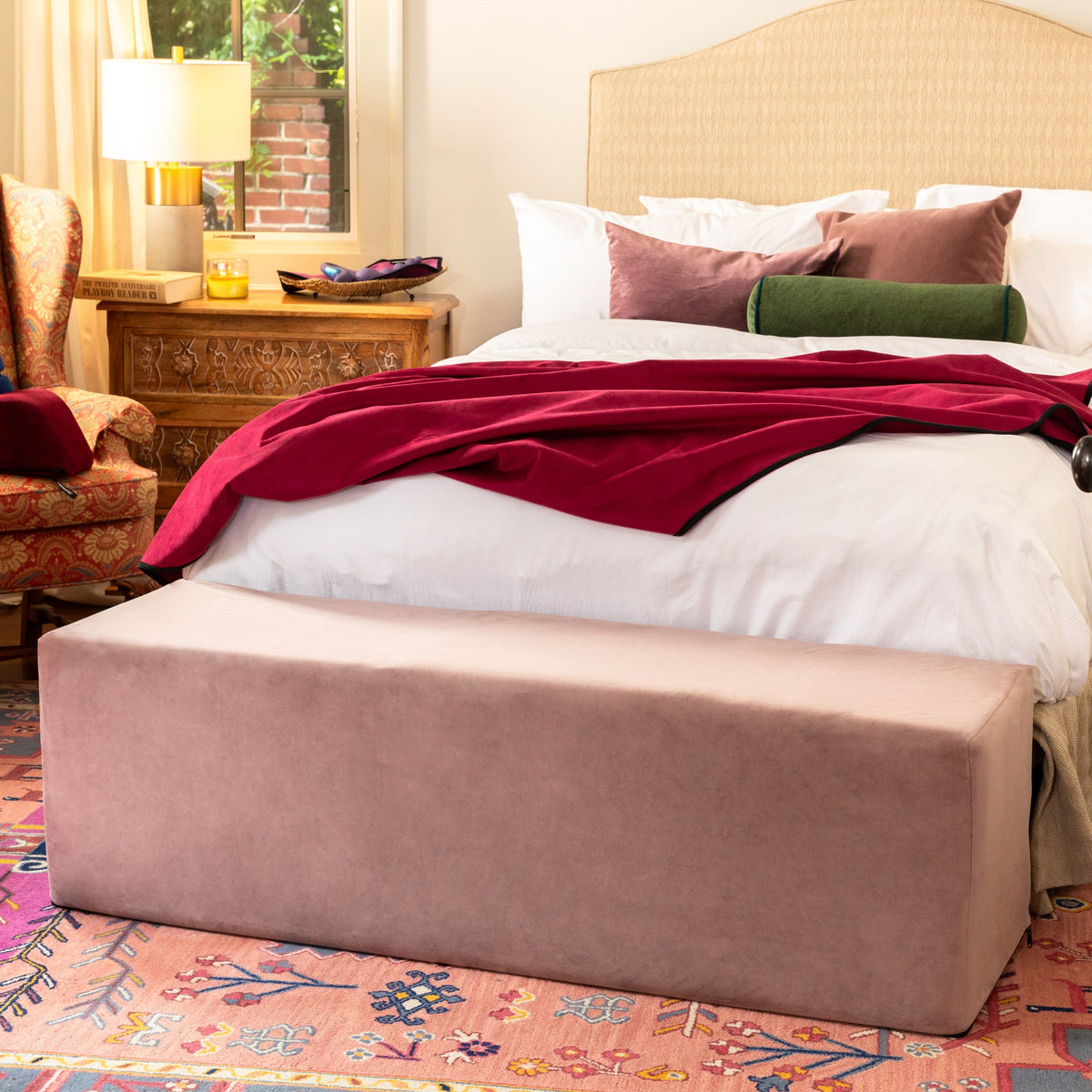 Aria Flip Chaise - Convertible Sex Chair & Bed Bench (Rose)