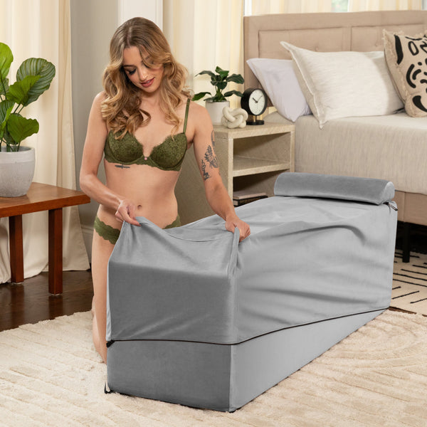 Aria Flip Chaise - Convertible Sex Chair & Bed Bench (Grey)