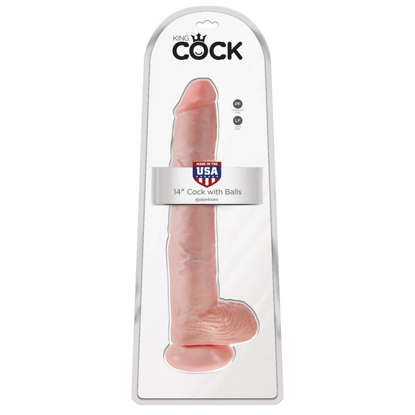 King Cock - 14 inch Realistic Dildo (with Balls)