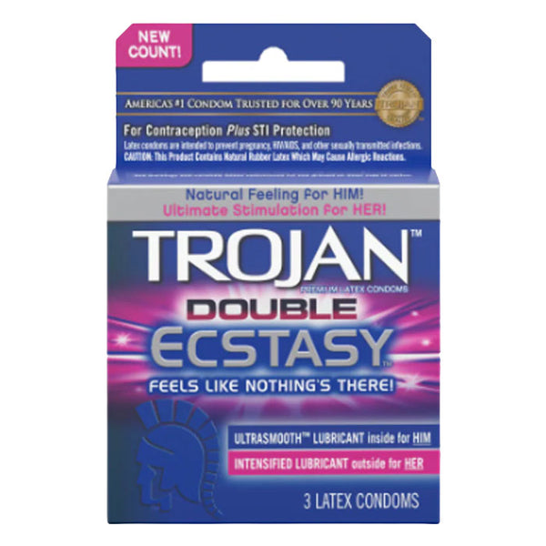 Trojan - Double Ecstasy Condoms 3Pk