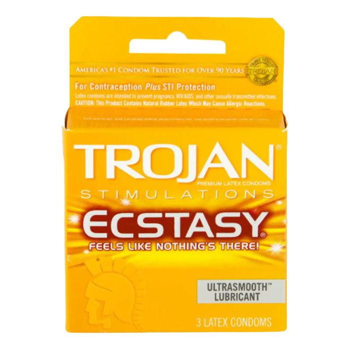 Trojan - Ultra Ribbed Ecstacy Condoms 3Pk