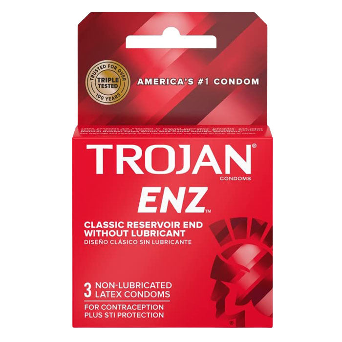 Trojan - ENZ NON-Lubricated Condoms 3Pk