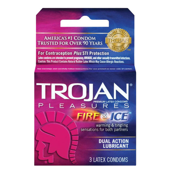 Trojan - Pleasures Fire & Ice Condoms 3Pk